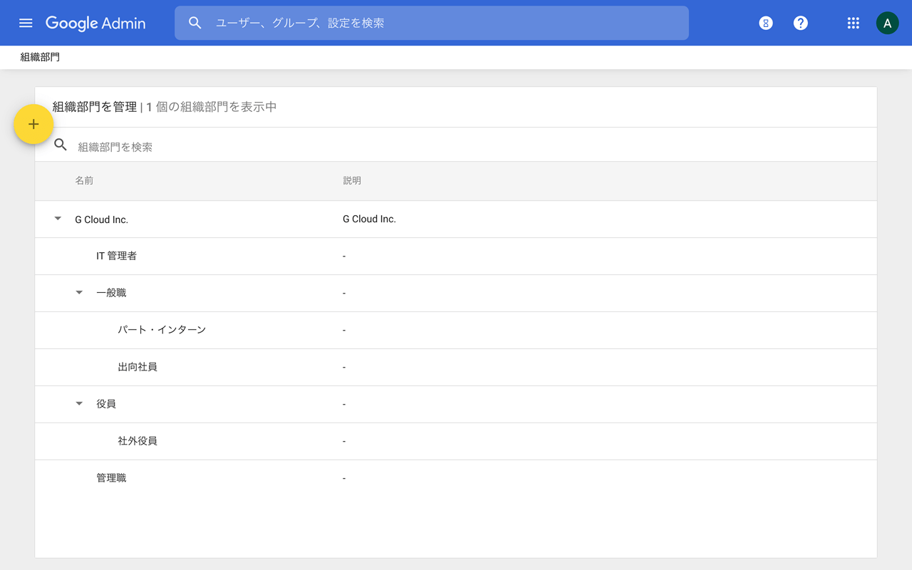 組織部門を必要に応じて作成